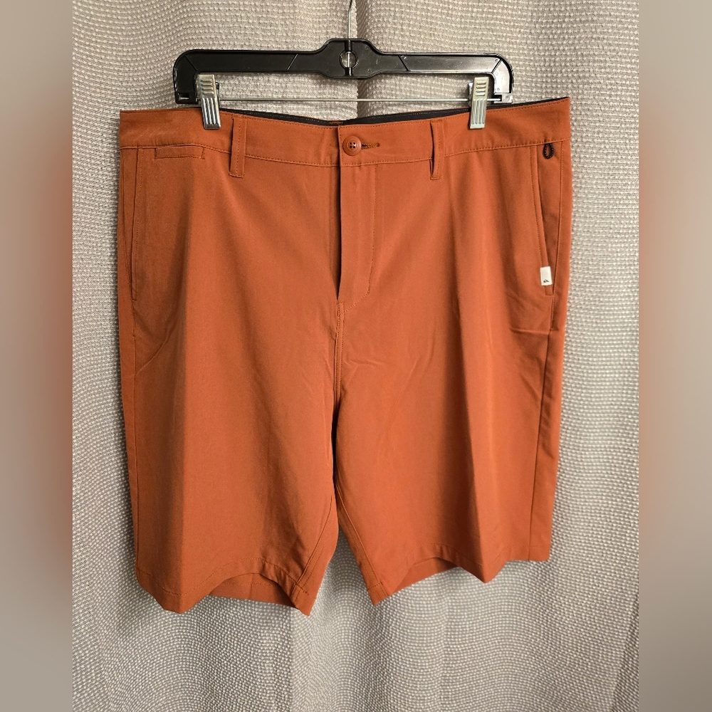Quiksilver Men's Burnt Orange Flat Front Shorts